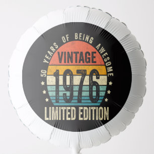 50th Birthday Vintage 1976 Limited Edition Balloon