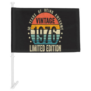50th Birthday Vintage 1976 Limited Edition Car Flag