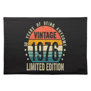 50th Birthday Vintage 1976 Limited Edition Cloth Placemat