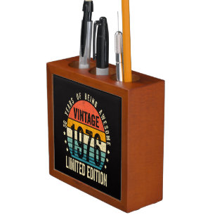 50th Birthday Vintage 1976 Limited Edition Desk Organizer