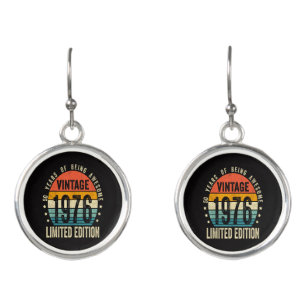 50th Birthday Vintage 1976 Limited Edition  Earrings