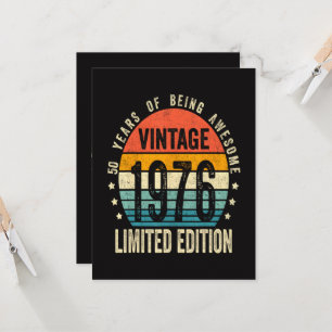 50th Birthday Vintage 1976 Limited Edition  Invitation