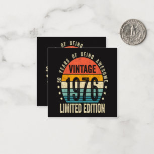 50th Birthday Vintage 1976 Limited Edition Note Card