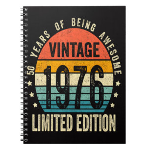 50th Birthday Vintage 1976 Limited Edition Notebook