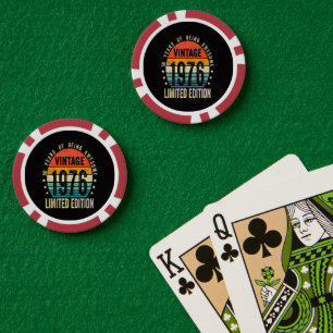 50th Birthday Vintage 1976 Limited Edition Poker Chips
