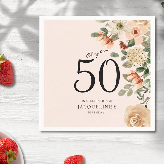 50th Birthday Vintage Floral Napkins (Our elegant 50th Birthday Vintage Floral Napkins from Zazzle can transform your party's atmosphere.)