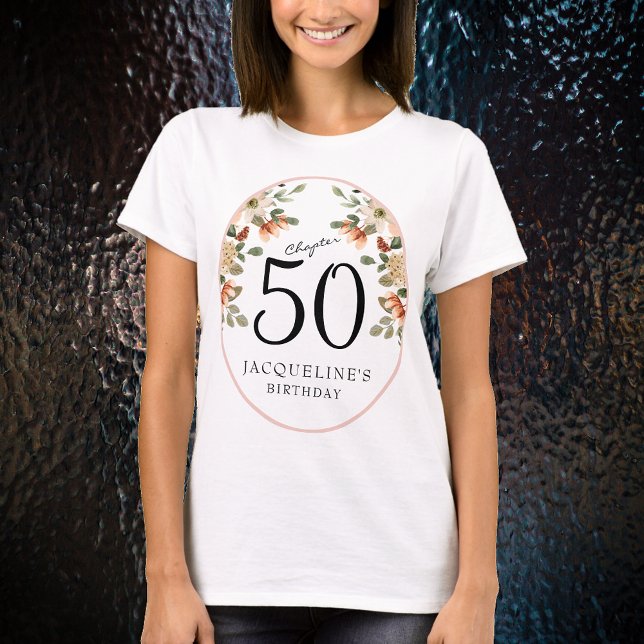 50th Birthday Vintage Floral T-Shirt (Our elegant 50th Birthday Vintage Floral t-shirts from Zazzle can transform your party's atmosphere )