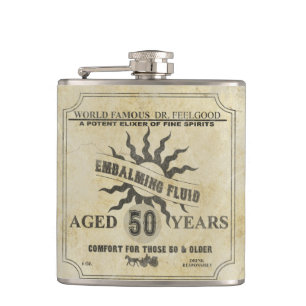 50th Birthday Vintage Humor Flask