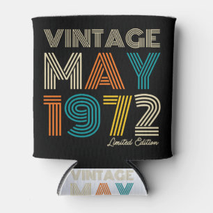 50th Birthday Vintage May 1972 Limited Edition Can Cooler