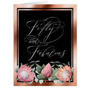 50th Birthday Watercolor Protea Floral