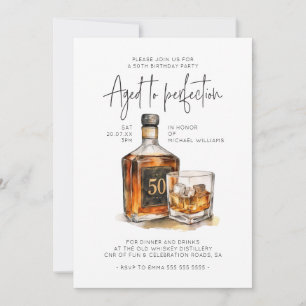 50th Birthday Whiskey Invite Fine and Aged