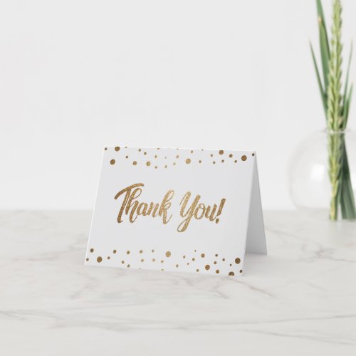 50th birthday white Gold Grey confetti thank you