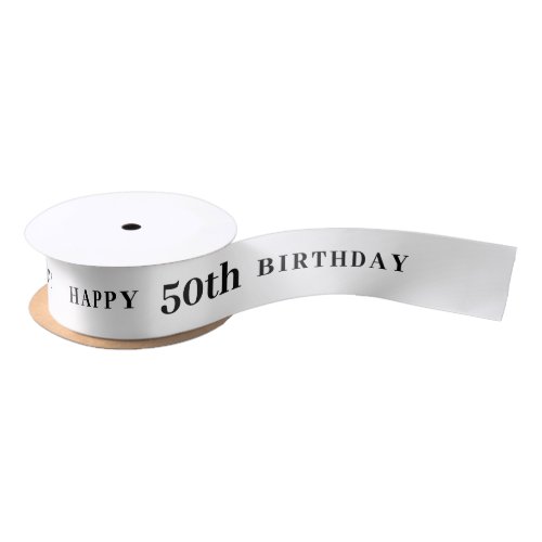 50th Birthday White Ribbon