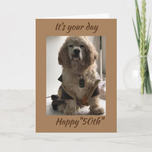 **50th BIRTHDAY WISHES FROM COCKER SPANIEL** Card