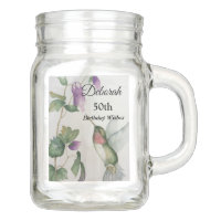 50th Birthday Wishes Hummingbird Mason Jar