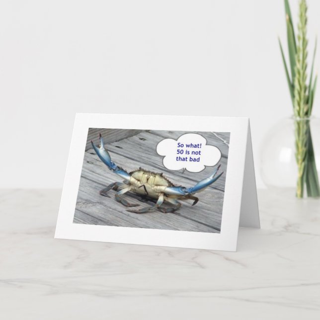 50th BIRTHDAY WITH CRABBY CRAB Card (Front)