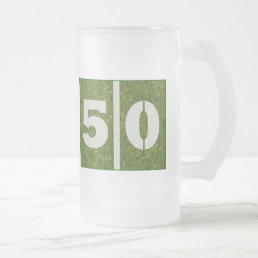 50th Birthday Yard Football Customizable Glass Mug