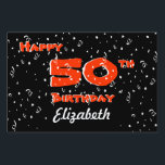 50th Birthday Yard Signs<br><div class="desc">This 50th birthday yard sign features confetti on a black background with the words "Happy 50th Birthday" in red with white edging. You may personalize the sign with the name of the birthday guy or gal. A really great sign for a 50th birthday! Copyright Kathy Henis</div>