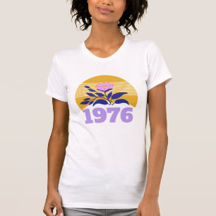 50th birthday year sun floral yellow modern cute T-Shirt