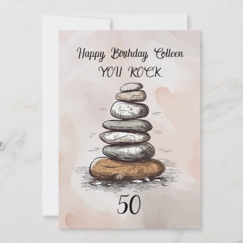 50th Birthday You Rock Greeting Card