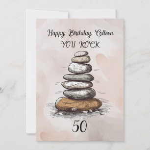 50th Birthday You Rock Greeting Card