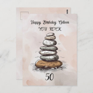 50th Birthday You Rock Greeting Card