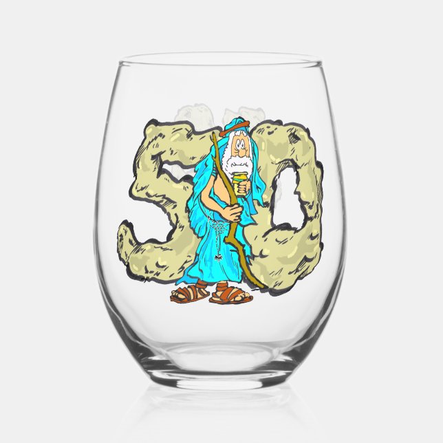 50th Birthday You Still Rock Abraham Wine Glass (Front)