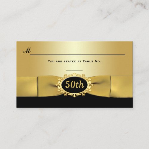 50th Black and Gold Reception Place Card