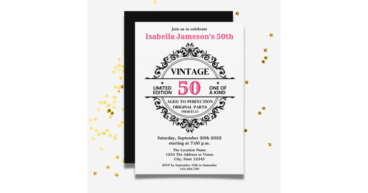 vintage birthday invitations templates