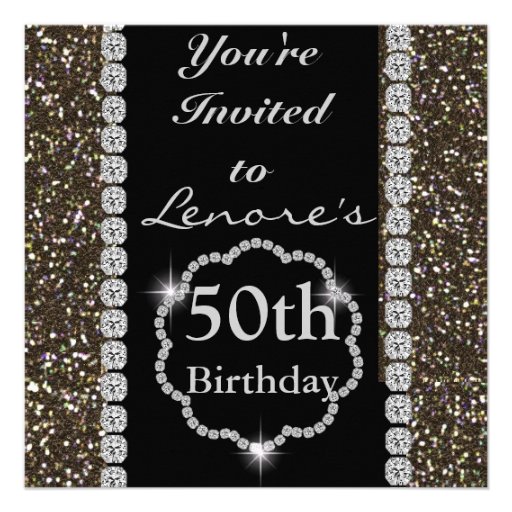 Black And Bling Invitations 1