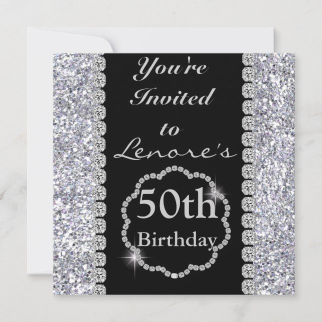 50th BLING Birthday Party Invitation (Front)