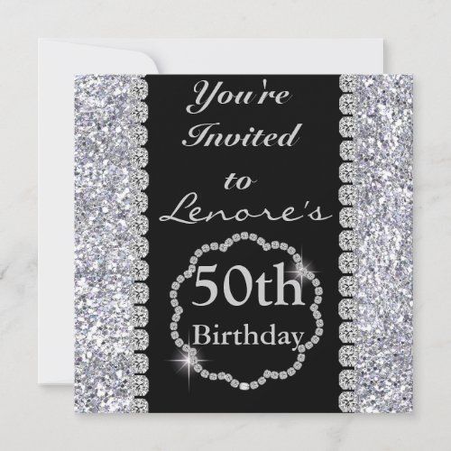 50th BLING Birthday Party Invitation