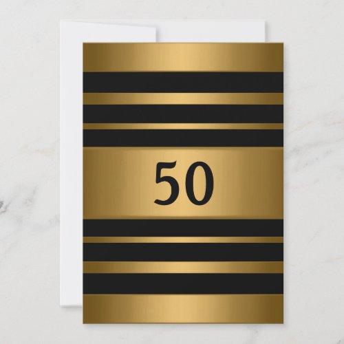 50th Bronze Gold Metal Black Masculine Party Personalized Invitations