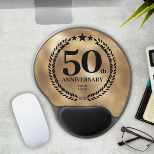 50th Business Anniversary Gold Gel Mouse Pad
