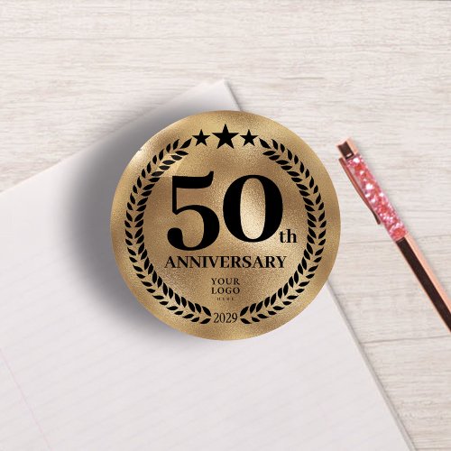 50th Business Anniversary Gold Paperweight