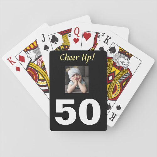 50th Cheer Up Birthday Funny Grumpy Girl Poker Cards