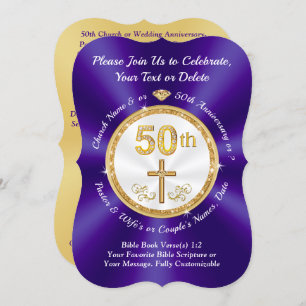 50th Church Anniversary / 50th Wedding Anniversary Invitation