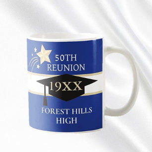50TH class reunion School colors coffee mug