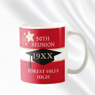 50TH class reunion School colors coffee mug