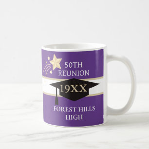 50TH class reunion School colors coffee mug
