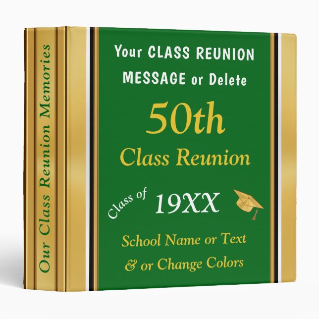 50th Class Reunion Scrapbook Class Reunion Memory 3 Ring Binder (Front/Spine)