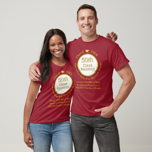 50th Class Reunion T-Shirts. Choose COLOR, STYLE T-Shirt | Zazzle