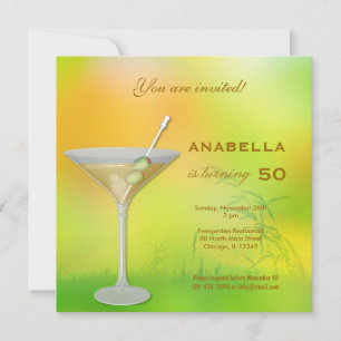 50th Cocktail Birthday Invitation