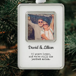 50th Couples Anniversary Photo Keepsake Christmas Ornament<br><div class="desc">50 years Couple Anniversary Keepsake or Parents ornament. Makes a great 50th Anniversary Gift for your parents & siblings. A wonderful way to add your parent to the Christmas tree and honor their love & commitment for each other.</div>