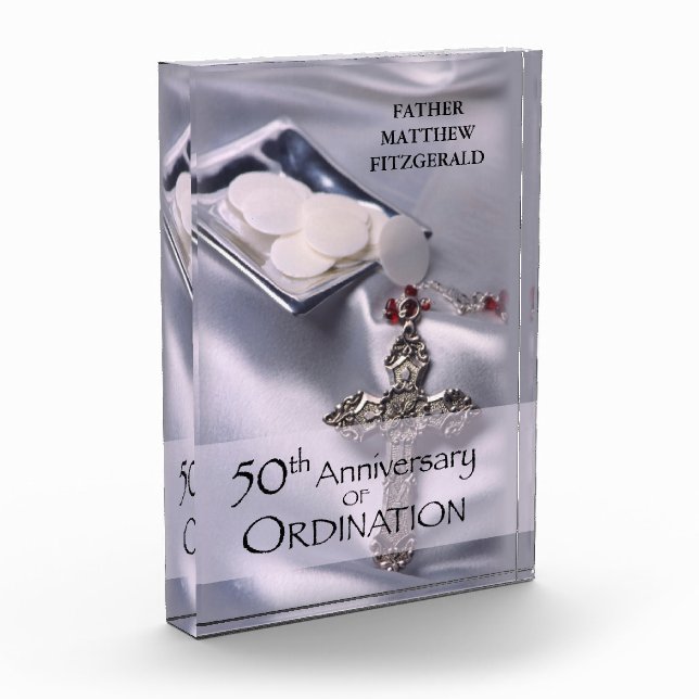 50th Custom Name Ordination Anniversary Chalice Award (Left)