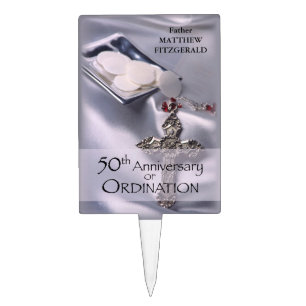 50th Custom Name Ordination Anniversary Chalice Cake Topper