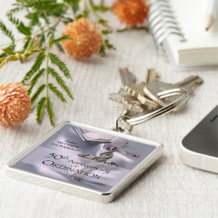 50th Custom Name Ordination Anniversary Chalice Keychain