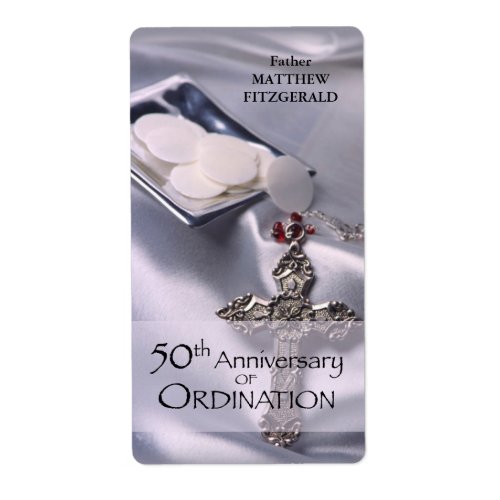 50th Custom Name Ordination Anniversary Chalice Label