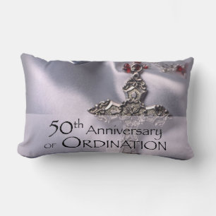 50th Custom Name Ordination Anniversary Chalice Lumbar Pillow
