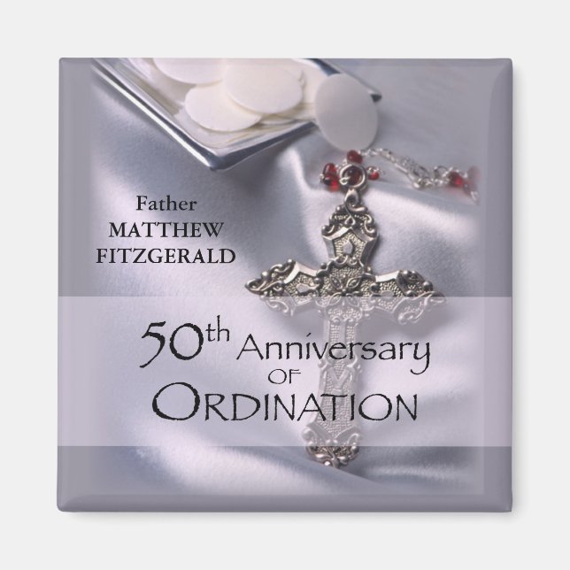 50th Custom Name Ordination Anniversary Chalice Magnet (Front)